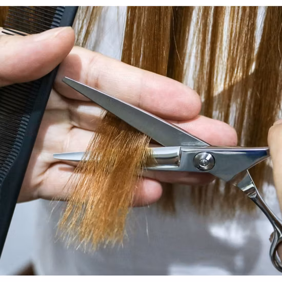 ハサミ プレスタイル リラックス 5.5 インチ オフセット デザイン プロの人間工学に基づいたスチール ヘアカット トリミングはさみ サロン スタイリスト用